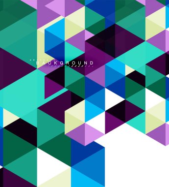 Çok renkli üçgenler arka plan, mozaik kavramı döşer.