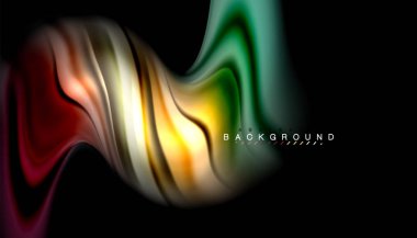 Sıvı renk arka plan, siyah, renkli mermer veya plastik dalga doku zemin, çok renkli şablonu için iş veya teknoloji sunu veya web broşür kapak üzerinde sıvı tasarım bükülmüş