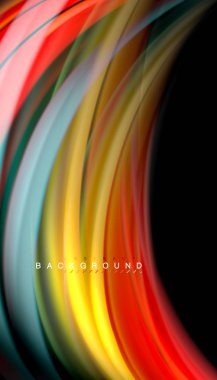 Sıvı renk arka plan, siyah, renkli mermer veya plastik dalga doku zemin, çok renkli şablonu için iş veya teknoloji sunu veya web broşür kapak üzerinde sıvı tasarım bükülmüş