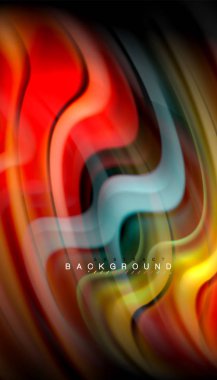 Sıvı renk arka plan, siyah, renkli mermer veya plastik dalga doku zemin, çok renkli şablonu için iş veya teknoloji sunu veya web broşür kapak üzerinde sıvı tasarım bükülmüş