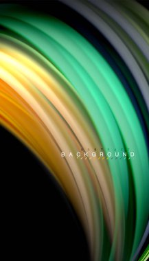 Sıvı renk arka plan, siyah, renkli mermer veya plastik dalga doku zemin, çok renkli şablonu için iş veya teknoloji sunu veya web broşür kapak üzerinde sıvı tasarım bükülmüş