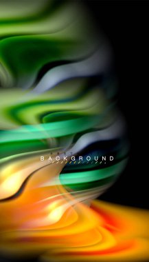 Sıvı renk arka plan, siyah, renkli mermer veya plastik dalga doku zemin, çok renkli şablonu için iş veya teknoloji sunu veya web broşür kapak üzerinde sıvı tasarım bükülmüş