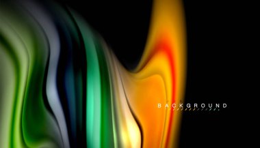 Sıvı renk arka plan, siyah, renkli mermer veya plastik dalga doku zemin, çok renkli şablonu için iş veya teknoloji sunu veya web broşür kapak üzerinde sıvı tasarım bükülmüş