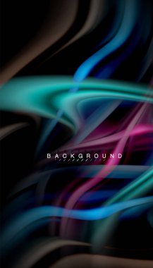 Sıvı renk arka plan, siyah, renkli mermer veya plastik dalga doku zemin, çok renkli şablonu için iş veya teknoloji sunu veya web broşür kapak üzerinde sıvı tasarım bükülmüş