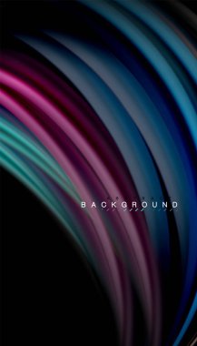 Sıvı renk arka plan, siyah, renkli mermer veya plastik dalga doku zemin, çok renkli şablonu için iş veya teknoloji sunu veya web broşür kapak üzerinde sıvı tasarım bükülmüş