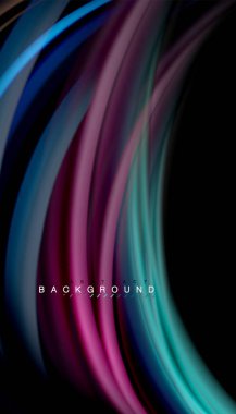 Sıvı renk arka plan, siyah, renkli mermer veya plastik dalga doku zemin, çok renkli şablonu için iş veya teknoloji sunu veya web broşür kapak üzerinde sıvı tasarım bükülmüş