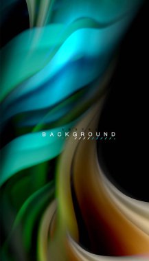 Sıvı renk arka plan, siyah, renkli mermer veya plastik dalga doku zemin, çok renkli şablonu için iş veya teknoloji sunu veya web broşür kapak üzerinde sıvı tasarım bükülmüş