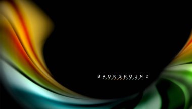 Sıvı renk arka plan, siyah, renkli mermer veya plastik dalga doku zemin, çok renkli şablonu için iş veya teknoloji sunu veya web broşür kapak üzerinde sıvı tasarım bükülmüş