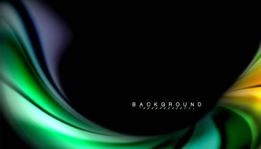 Sıvı renk arka plan, siyah, renkli mermer veya plastik dalga doku zemin, çok renkli şablonu için iş veya teknoloji sunu veya web broşür kapak üzerinde sıvı tasarım bükülmüş