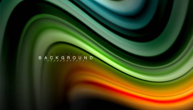 Sıvı renk arka plan, siyah, renkli mermer veya plastik dalga doku zemin, çok renkli şablonu için iş veya teknoloji sunu veya web broşür kapak üzerinde sıvı tasarım bükülmüş