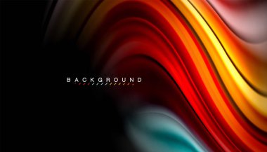 Sıvı renk arka plan, siyah, renkli mermer veya plastik dalga doku zemin, çok renkli şablonu için iş veya teknoloji sunu veya web broşür kapak üzerinde sıvı tasarım bükülmüş