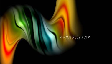 Sıvı renk arka plan, siyah, renkli mermer veya plastik dalga doku zemin, çok renkli şablonu için iş veya teknoloji sunu veya web broşür kapak üzerinde sıvı tasarım bükülmüş