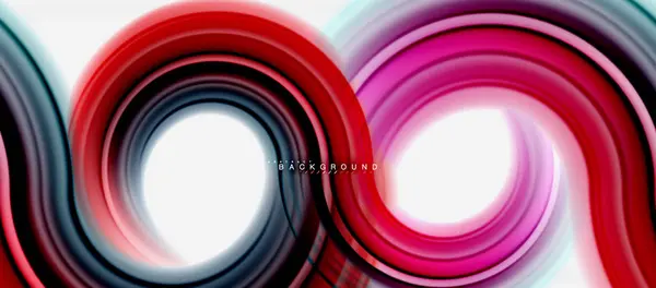 Regenbogen flüssige Farblinie abstrakter Hintergrund - Wirbel und Kreise, verdrehte flüssige Farben Design, bunte Marmor oder Kunststoff wellenförmige Textur Hintergrund, bunte Vorlage für Unternehmen oder Technologie — Stockvektor