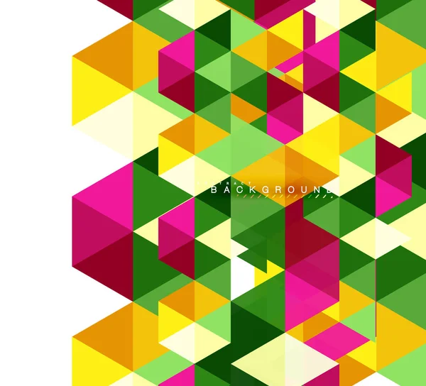 Triangles multicolores fond abstrait, concept de carreaux de mosaïque — Image vectorielle