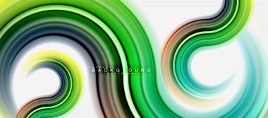 Gökkuşağı sıvı renkli arka plan - girdap ve daireler, bükülmüş sıvı renkler, renkli mermer veya plastik dalgalı doku zemin, çok renkli şablonu için iş veya teknoloji