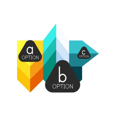 Soyut renkli geometrik seçeneği infographics tasarım şablonu örnek abc seçenekleri ile. Arka plan iş sunu veya bilgi afiş için