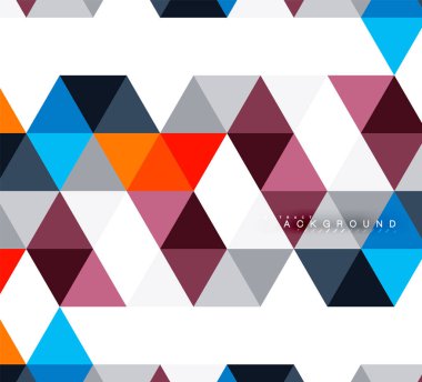 Çok renkli üçgenler arka plan, mozaik kavramı döşer.