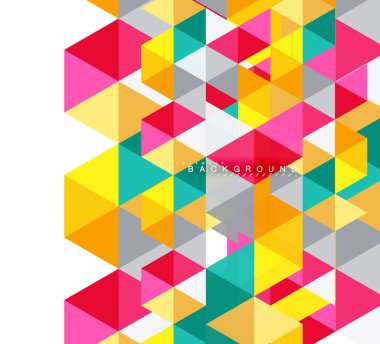 Çok renkli üçgenler arka plan, mozaik kavramı döşer.