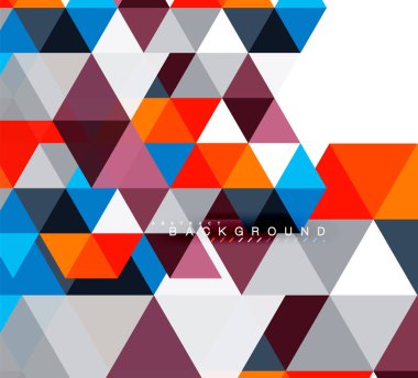 Çok renkli üçgenler arka plan, mozaik kavramı döşer.