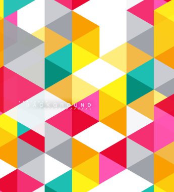 Çok renkli üçgenler arka plan, mozaik kavramı döşer.