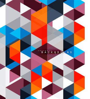 Çok renkli üçgenler arka plan, mozaik kavramı döşer.