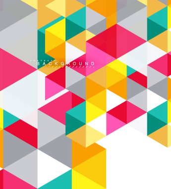 Çok renkli üçgenler arka plan, mozaik kavramı döşer.