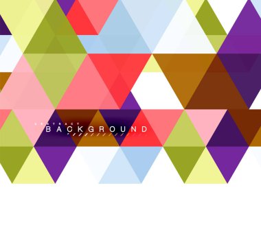 Çok renkli üçgenler arka plan, mozaik kavramı döşer.