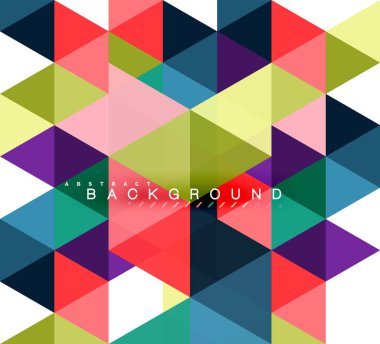Çok renkli üçgenler arka plan, mozaik kavramı döşer.