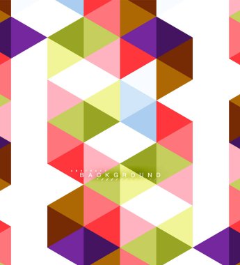 Çok renkli üçgenler arka plan, mozaik kavramı döşer.
