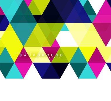 Çok renkli üçgenler arka plan, mozaik kavramı döşer.