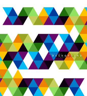 Çok renkli üçgenler arka plan, mozaik kavramı döşer.