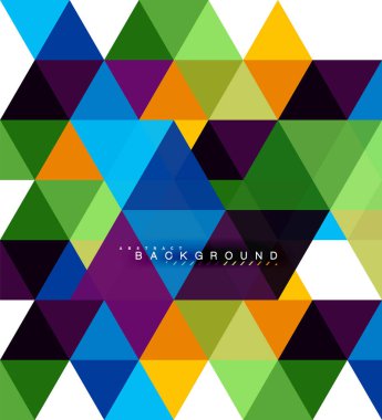 Çok renkli üçgenler arka plan, mozaik kavramı döşer.