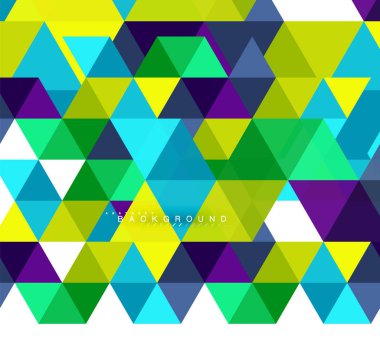 Çok renkli üçgenler arka plan, mozaik kavramı döşer.