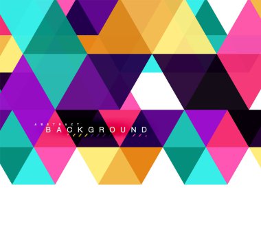 Çok renkli üçgenler arka plan, mozaik kavramı döşer.