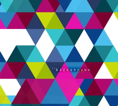 Çok renkli üçgenler arka plan, mozaik kavramı döşer.