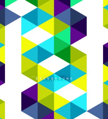 Çok renkli üçgenler arka plan, mozaik kavramı döşer.