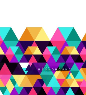 Çok renkli üçgenler arka plan, mozaik kavramı döşer.