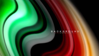 Sıvı renk arka plan, siyah, renkli mermer veya plastik dalga doku zemin, çok renkli şablonu için iş veya teknoloji sunu veya web broşür kapak üzerinde sıvı tasarım bükülmüş