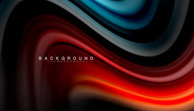 Sıvı renk arka plan, siyah, renkli mermer veya plastik dalga doku zemin, çok renkli şablonu için iş veya teknoloji sunu veya web broşür kapak üzerinde sıvı tasarım bükülmüş