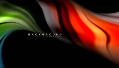 Sıvı renk arka plan, siyah, renkli mermer veya plastik dalga doku zemin, çok renkli şablonu için iş veya teknoloji sunu veya web broşür kapak üzerinde sıvı tasarım bükülmüş