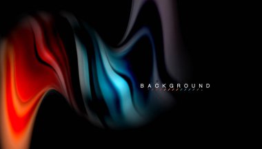 Sıvı renk arka plan, siyah, renkli mermer veya plastik dalga doku zemin, çok renkli şablonu için iş veya teknoloji sunu veya web broşür kapak üzerinde sıvı tasarım bükülmüş