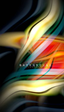 Sıvı renk arka plan, siyah, renkli mermer veya plastik dalga doku zemin, çok renkli şablonu için iş veya teknoloji sunu veya web broşür kapak üzerinde sıvı tasarım bükülmüş