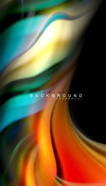 Sıvı renk arka plan, siyah, renkli mermer veya plastik dalga doku zemin, çok renkli şablonu için iş veya teknoloji sunu veya web broşür kapak üzerinde sıvı tasarım bükülmüş