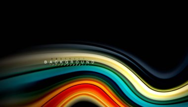 Sıvı renk arka plan, siyah, renkli mermer veya plastik dalga doku zemin, çok renkli şablonu için iş veya teknoloji sunu veya web broşür kapak üzerinde sıvı tasarım bükülmüş