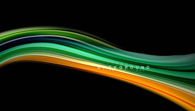 Sıvı renk arka plan, siyah, renkli mermer veya plastik dalga doku zemin, çok renkli şablonu için iş veya teknoloji sunu veya web broşür kapak üzerinde sıvı tasarım bükülmüş