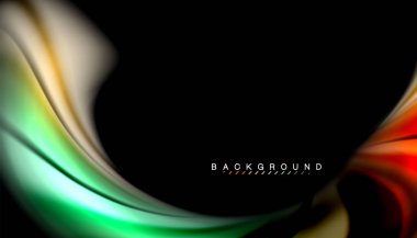 Sıvı renk arka plan, siyah, renkli mermer veya plastik dalga doku zemin, çok renkli şablonu için iş veya teknoloji sunu veya web broşür kapak üzerinde sıvı tasarım bükülmüş