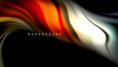 Sıvı renk arka plan, siyah, renkli mermer veya plastik dalga doku zemin, çok renkli şablonu için iş veya teknoloji sunu veya web broşür kapak üzerinde sıvı tasarım bükülmüş