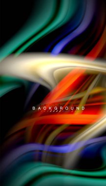 Sıvı renk arka plan, siyah, renkli mermer veya plastik dalga doku zemin, çok renkli şablonu için iş veya teknoloji sunu veya web broşür kapak üzerinde sıvı tasarım bükülmüş