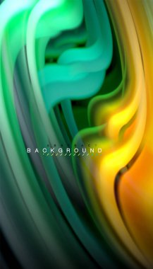 Sıvı renk arka plan, siyah, renkli mermer veya plastik dalga doku zemin, çok renkli şablonu için iş veya teknoloji sunu veya web broşür kapak üzerinde sıvı tasarım bükülmüş