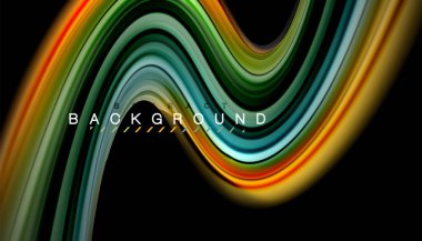 Sıvı renk arka plan, siyah, renkli mermer veya plastik dalga doku zemin, çok renkli şablonu için iş veya teknoloji sunu veya web broşür kapak üzerinde sıvı tasarım bükülmüş